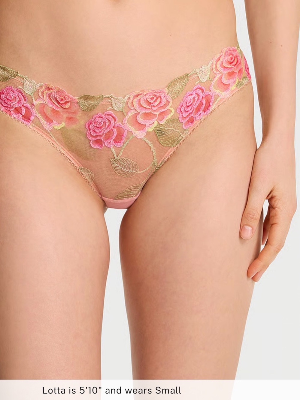 VICTORIA'S SECRET M PINK EMBROIDERED FLORAL HIGH LEG BRAZILIAN PANTIES NWT $30 - Picture 6 of 14